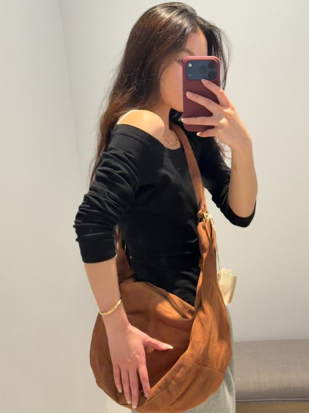 Roma Rust Suede Tote Bag